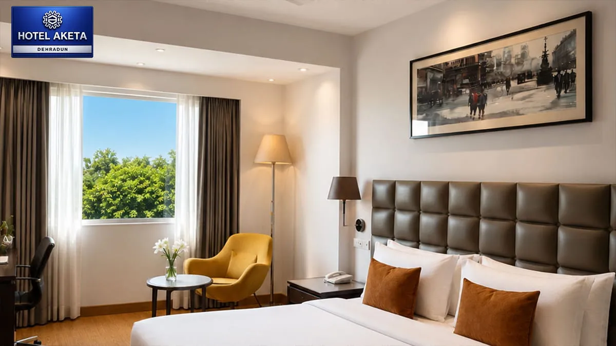 Best Hotels in Dehradun: room view at Hotel Aketa Dehradun